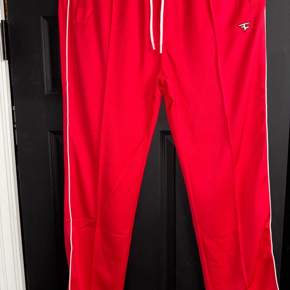 Faze Clan Red Track Pants with Logo